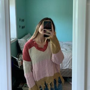distressed sweater
